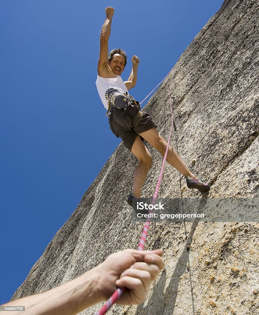 Rock alpinista e di corda. - Foto stock royalty-free di Allegro