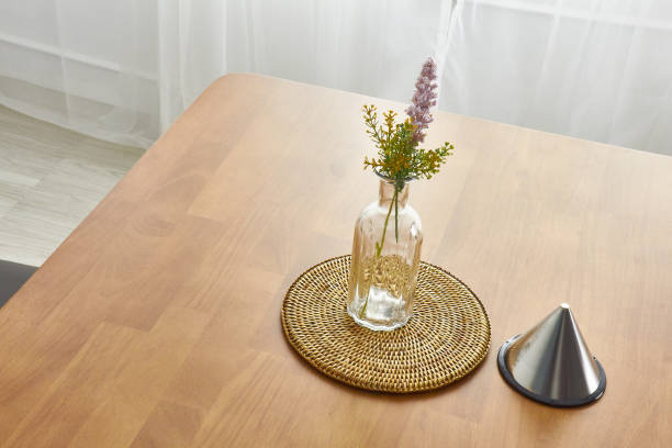 istock Wood dining table landscape with sunlight. 1468681658