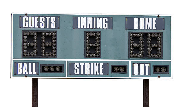 tableau des scores - scoreboard baseballs baseball sport photos et images de collection