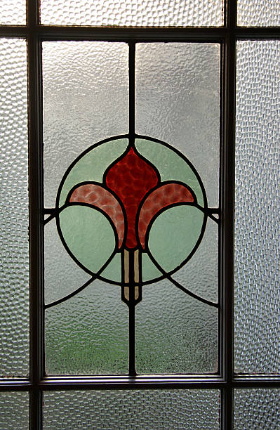 Stain glass window pane stock photo