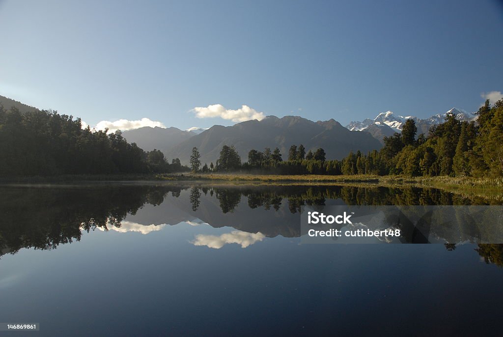 Lago Matheson Nova Zelândia - Foto de stock de Alpes do sul da Nova Zelândia royalty-free