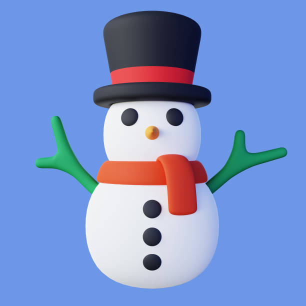 istock Winter snowman with hat 3d illustration 1468699081