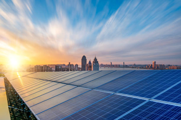 istock Shanghai Bund skyline landmark ,Ecological energy renewable solar panel plant 1468699572