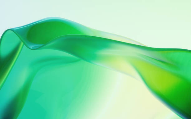 Flowing wave transparent glass cloth, 3d rendering. Flowing wave transparent glass cloth, 3d rendering. Digital drawing. coloured glass texture stock pictures, royalty-free photos & images
