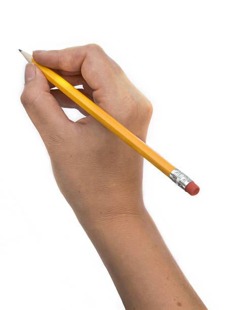 Hand and pencil stock photo