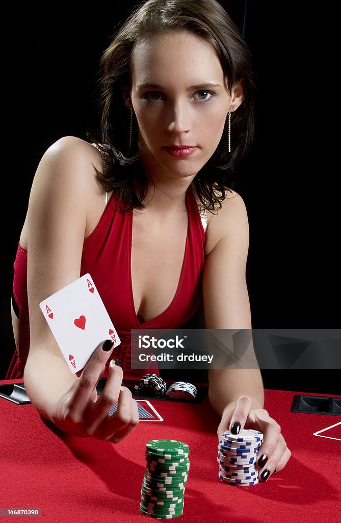 Vestido vermelho poker - Royalty-free Adulto Foto de stock