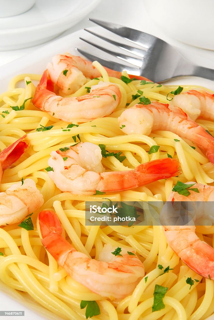 Pasta e gamberetti - Foto stock royalty-free di Alimentazione sana