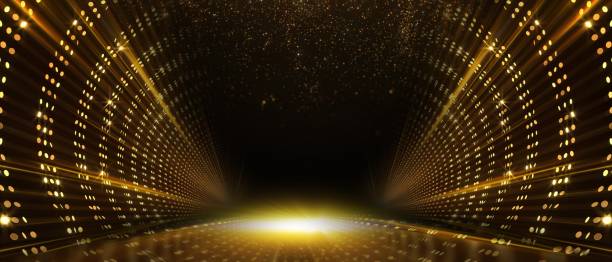 istock Black Golden Royal Awards Graphics Background Lines Tunnel Round Path Elegant Shine Modern Blended Template Grand Luxury Premium Corporate Abstract Design Template Banner Certificate Dynamic Shape 1468706161