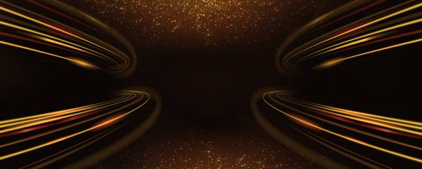 istock Golden Black Speed Awards Graphics Background Moving Lines Glowing Rays Path Elegant Shine Modern Template Grand Luxury Premium Corporate Abstract Design Template Banner Stunning Dynamic Shape 1468706174