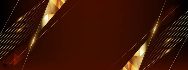 Modern Abstract Dark Red Golden Gold background with diagonal glowing light effect. illustration with trophy. Blue Lights on Graphics. Luxury Graphics. Award Background. Abstract Background.