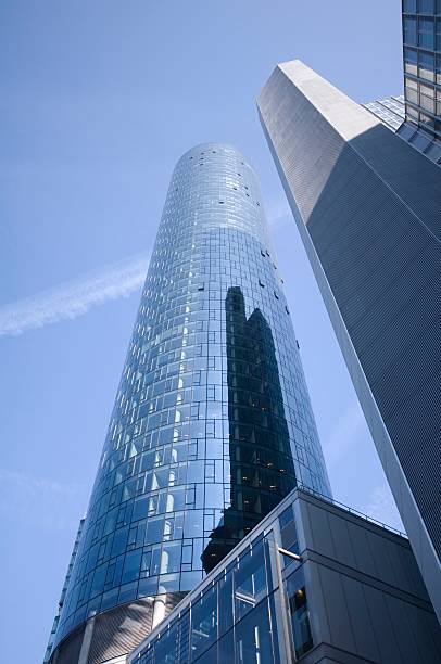 Corporate buildings in Frankfurt stock photo