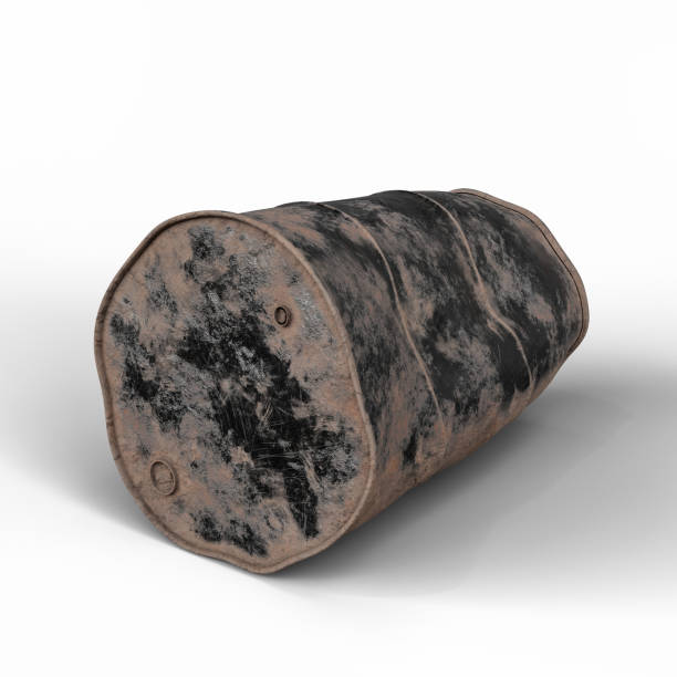 istock Old Steel Rust Crumpled Barrel. 3D Illustration. File with Clipping Path. 1468712860