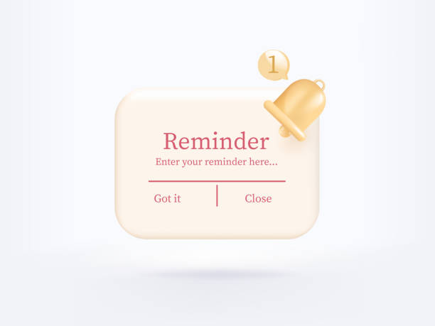 3D reminder notifications page with floating elements. Alert for business planning ,events, reminder and timetable in background. 3d vector bell render on calendar. vector art illustration