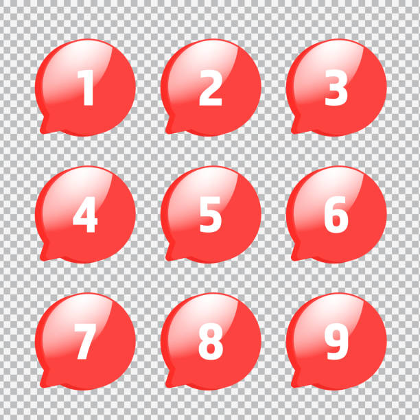 Red Numbers Message icon.	
Red Numbers Message icon. vector art illustration
