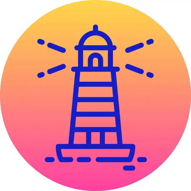 Vector illustration of Lighthouse Icon Line Art