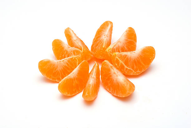 Sweet ripe tangerine on white background stock photo