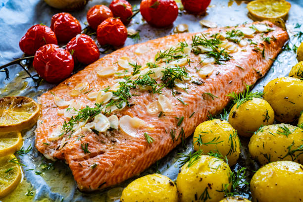 istock One sheet pan salmon and veggies 1468721547