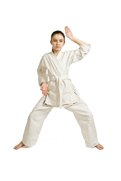 istock The girl-fighter carries out exercise 146872238