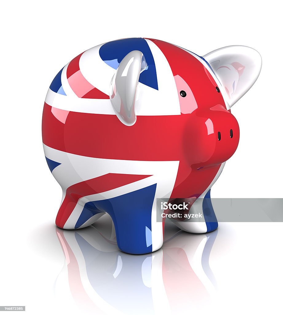 Piggy Bank - UK (Isolated) Clipping path included. Piggy Bank Stock Photo