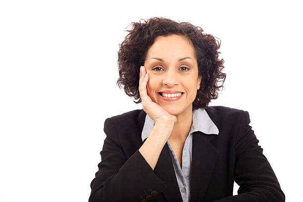 Attractive business woman smiling stock photo