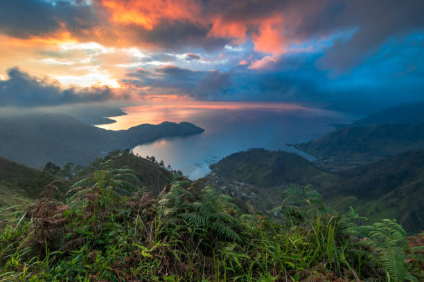 Beautiful morning at Lake Toba Lake Toba is a beautiful place for travel destination lake toba indonesia stock pictures, royalty-free photos & images
