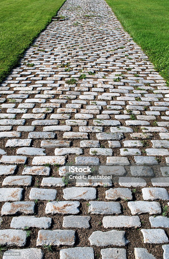 Brick Road Footpath in a park in the suburb Agriculture Stock Photo