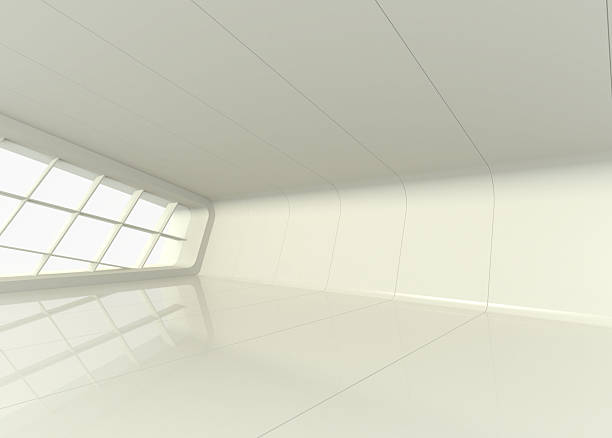 istock Empty showroom with white walls and windows 146873253