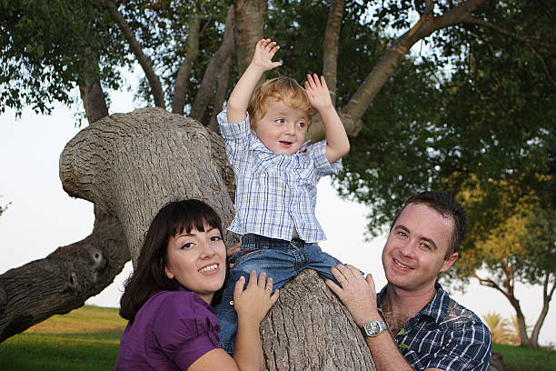 Family at park stock photo