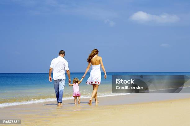 Family On Shore Stock Photo - Download Image Now - Activity, Adult, Baby - Human Age