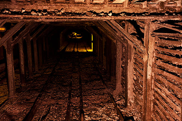 Entrance to a disused mine stock photo