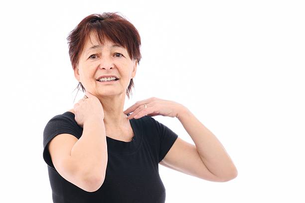 istock Neck pain - senior woman 146874310