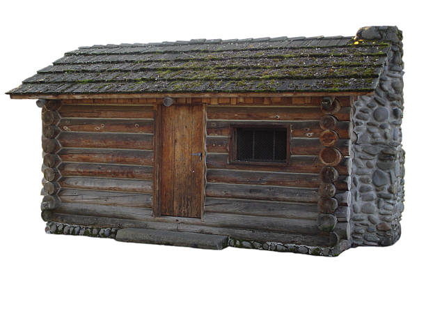 Isolated Log Cabin stock photo