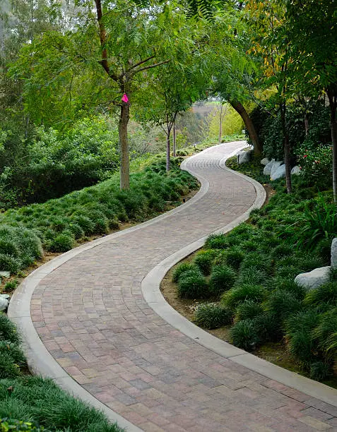 Photo of Japanese Garden with pavestone walkway