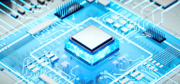 istock 3D rendering of cyberpunk AI. Circuit board. Technology background. Central Computer Processors CPU and GPU concept. Motherboard digital chip. Tech science background. 1468746087