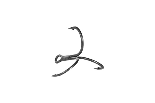triple fishhook isolated from background
