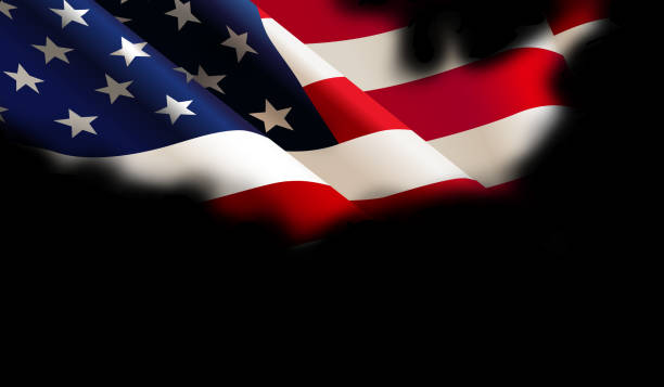 istock Independence day concept made from American flag on dark background 1468746825