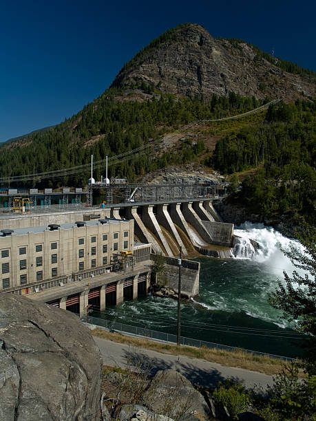 istock Brilliant Generating Station with mountain behind. 146874947