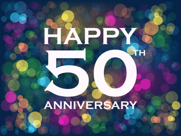 50 Ans Joyeux Anniversaire Colorful Card Stock Illustration