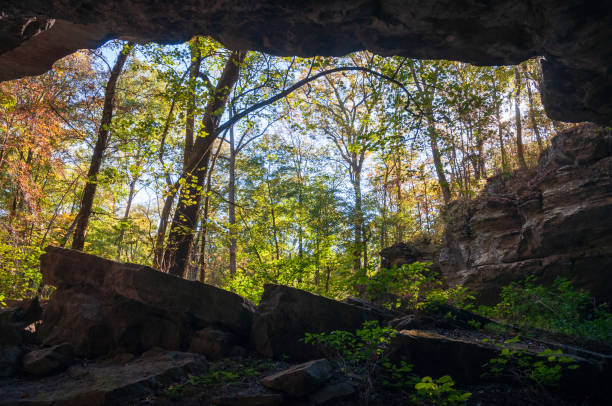 istock Fall Colors Seen from inside a Cave at Russell Cave National Monument 1468750194