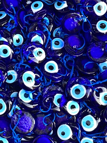 Colourful evil eye stones