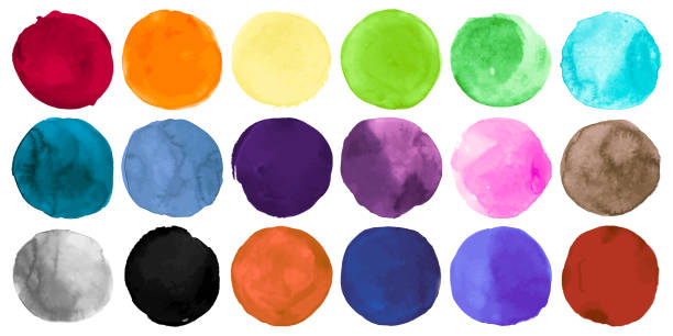 istock Watercolor Circle Vector. Graphic Blots Background. Colorful Shapes Drawing. Grunge Watercolor Circle Vector. Abstract 1468752241