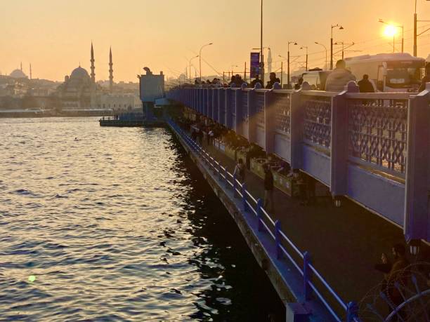 istock Turkey - Istanbul- Galata bridge in the sunset 1468753765