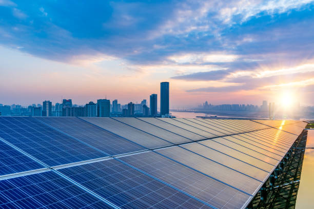 istock Shanghai Bund skyline landmark ,Ecological energy renewable solar panel plant 1468753806