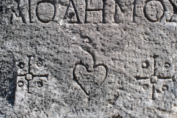 istock Close-Up Ancient Greek Inscriptions on Marble 1468753927