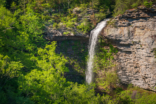 Waterfall off cliff at Little River Canyon National Preserve
