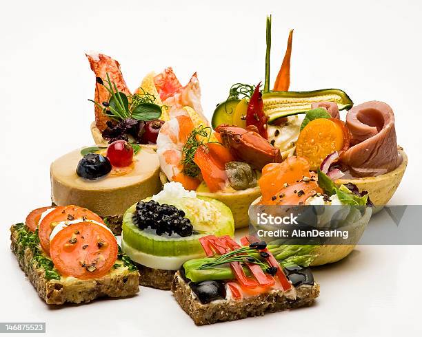 Gourmet Canape Stock Photo - Download Image Now - Appetizer, Canape, Caviar