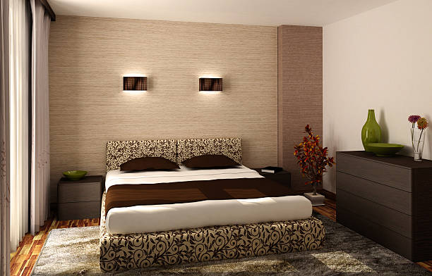 modern bedroom stock photo