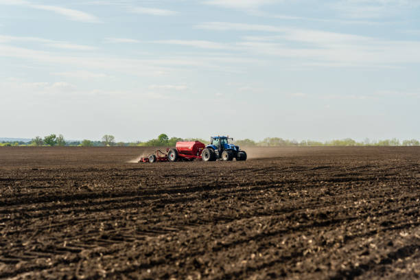 istock A tractor cultivating field at spring morning. 1468756386