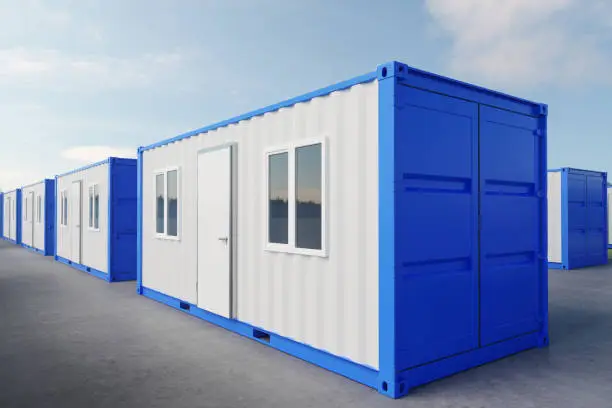 Close-up View Of Prefabricated Container Houses