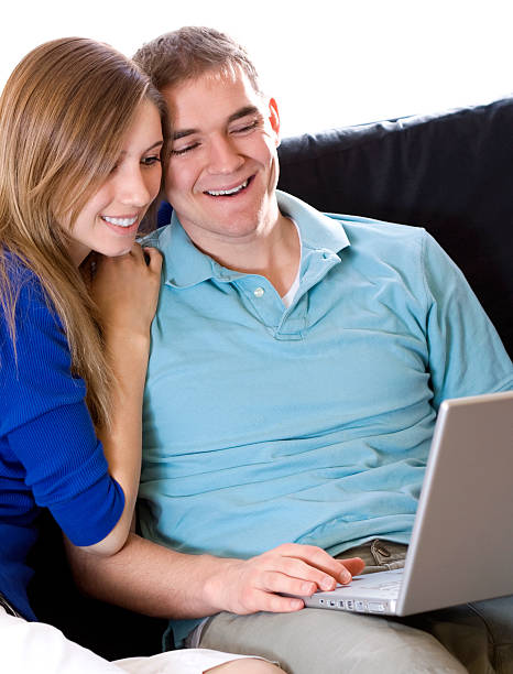 istock Cute Couple with Laptop 146876204